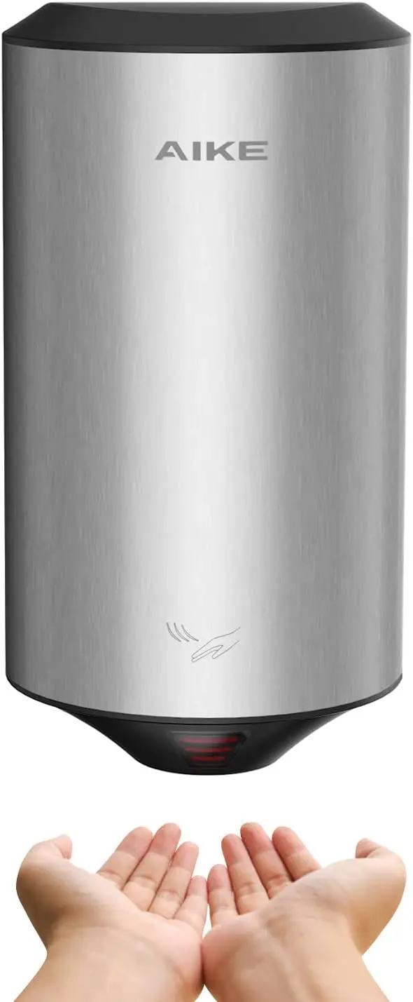 Compact Hand Dryer UL Listed 120V 1350W Brush Stainless Steel Finish for Efficient Drying