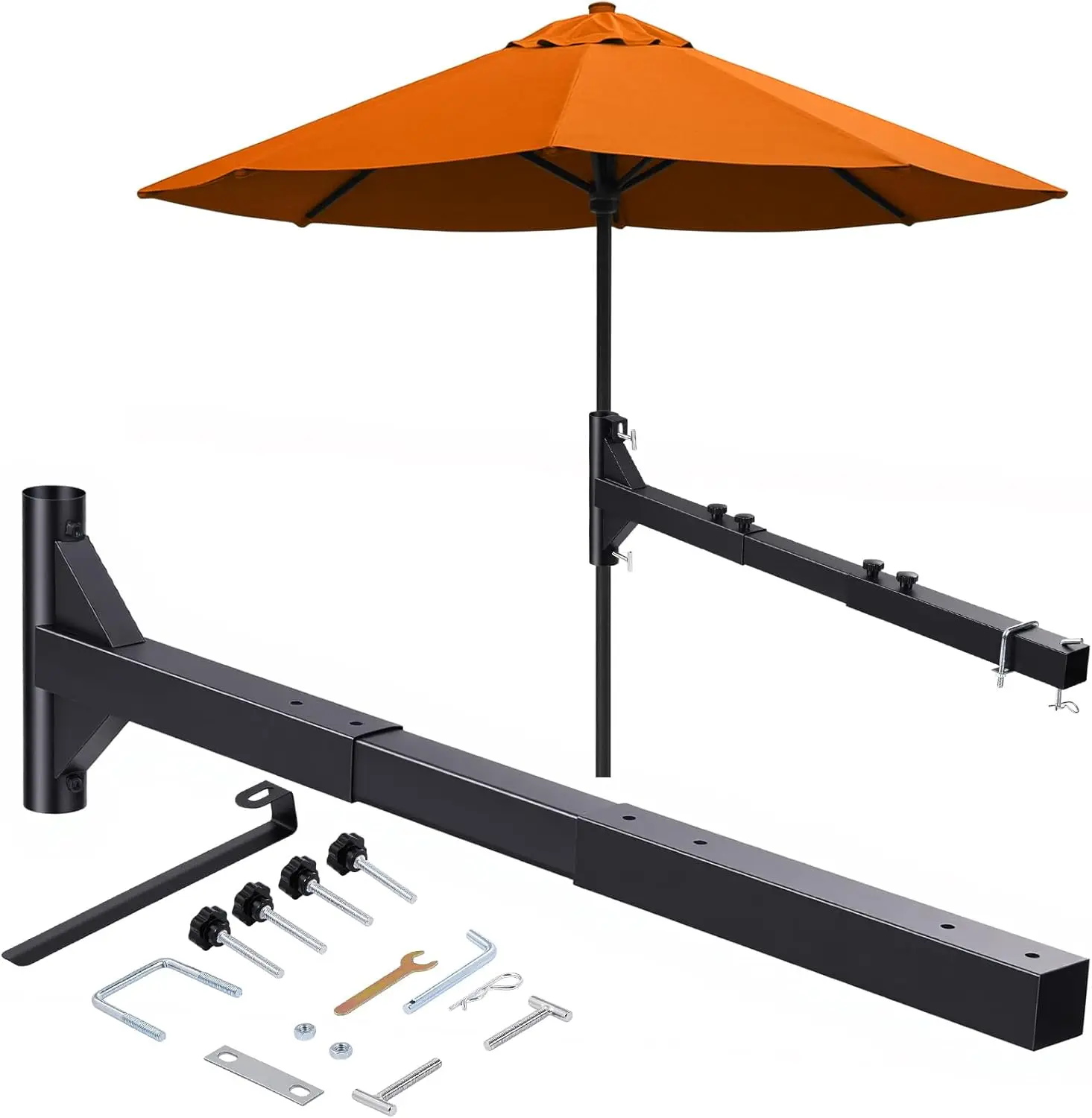 

Adjustable Heavy Duty Hitch Mount Umbrella Holder for 1" to 2" Poles, Ideal for Patio, Camping & Outdoor Gatherings