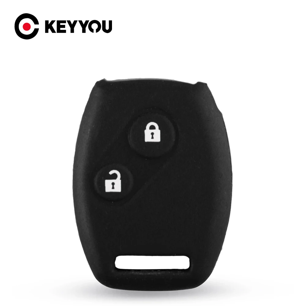 KEYYOU For Honda Civic Accord Pilot Fit Crv Ridgeline Jazz Frv Insight Cr-z Keyless Silicone Key Case Cover Fob Shell Protector