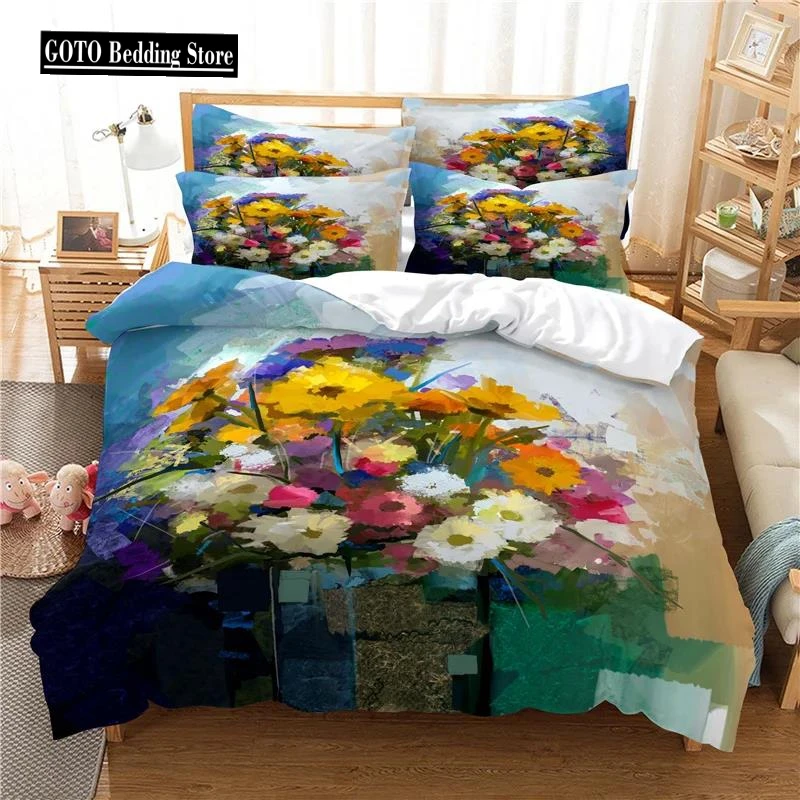 

Wedding Bedclothes Rose Flower Bedding Set 2 Persons Double Single Bedroom Home Textile King Queen Duvet Cover Sets 240x220