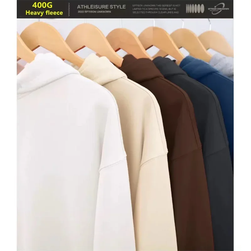 سترة بغطاء للرأس مطبوعة ثقيلة الوزن من STUDIO سترة كورية للخريف والشتاء للرجال والنساء