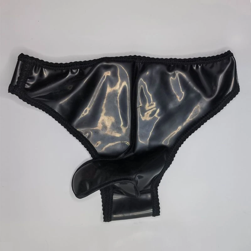 S-3XL Doux Latex En Plastique Ajusté Hommes T-Briefs Costumes De ixPrivée Culotte Slips Taille Basse Sous-Vêtements Lingerie DanceWear Bar Show