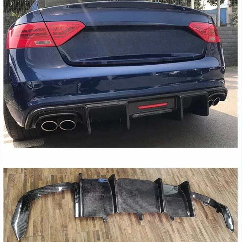 Real Carbon Fiber Rear Diffuser Lip Spoiler Fit A5 S5 B8.5 Sportback Coupe 2012-2016