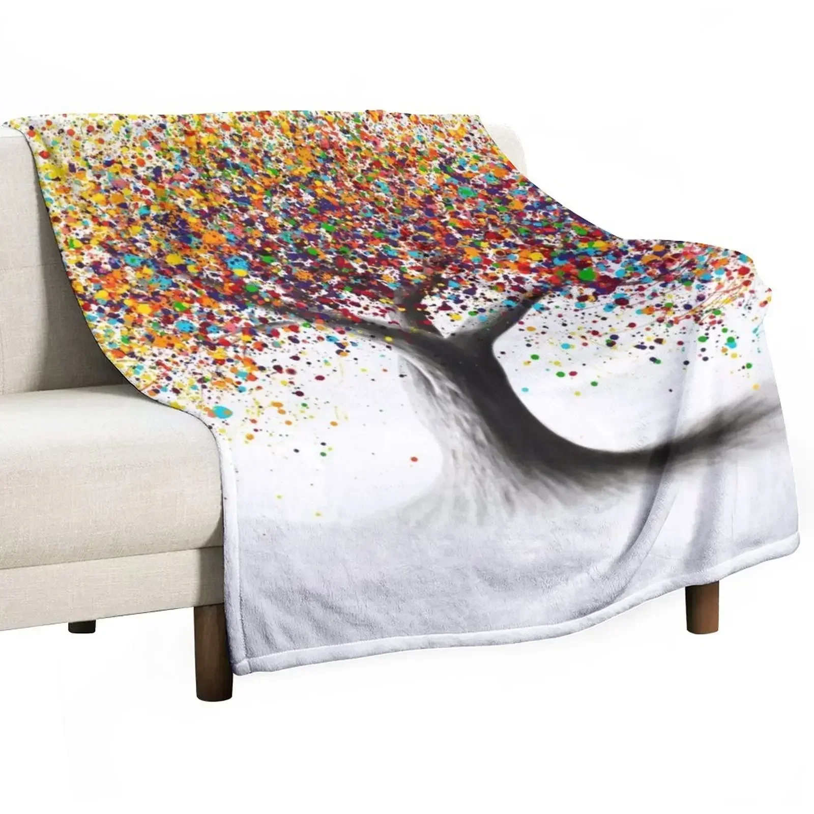 Rainbow Soul Tree Throw Blanket Furry Loose christmas gifts Blankets