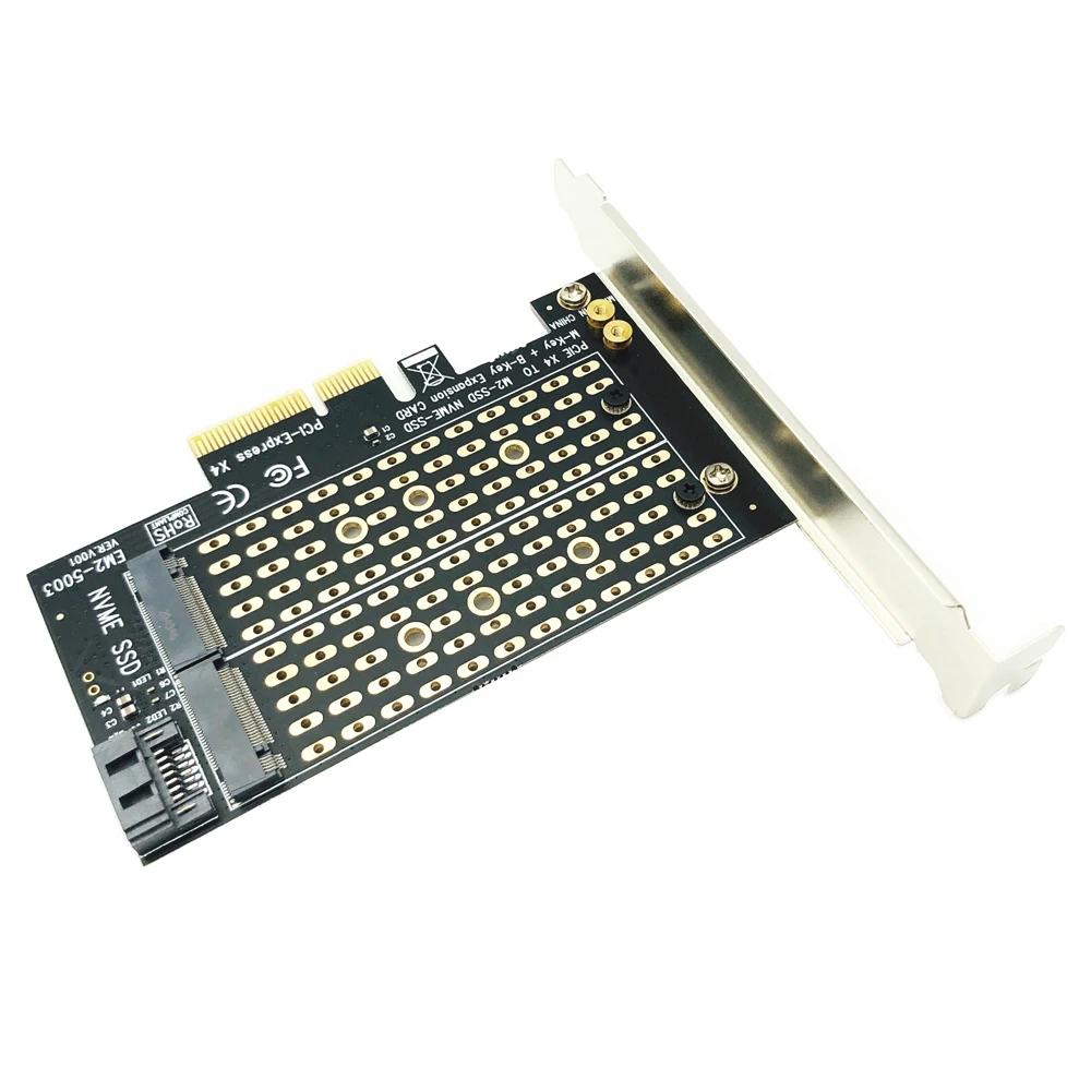 Adapter PCI Express PCIE do M2 NVME SATA M.2 SSD Adapter PCIE NVME/SATA M2 PCI E Adapter SSD M2 do SATA PCI-E Card M Key + B Key
