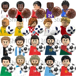 Figuras de acción de la estrella del fútbol para niños, bloques de construcción, juego deportivo, juguetes educativos