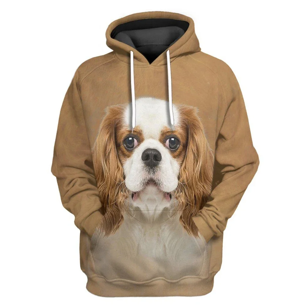 

HX Cavalier King Charles Spaniel Hoodies Animals Dog Print Sweatshirts Harajuku Streetwear Unisex Men Clothing Dropshipping