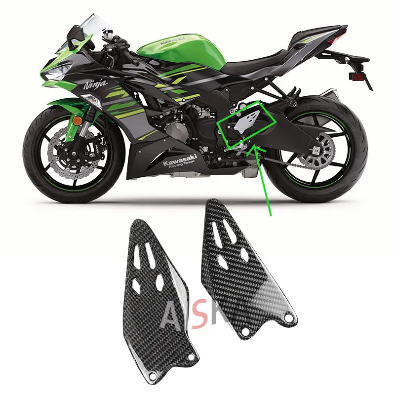 طقم واقي قدم من ألياف الكربون الخالص ، لوحة واقي كعب ، ملحقات دراجة نارية ، مسند كاواساكي