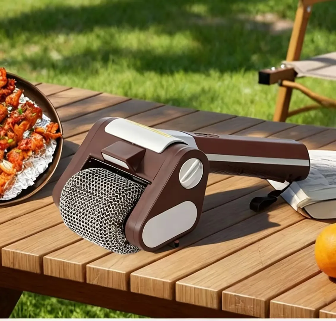 

AW01 Power Rechargeable Food Grade 304 Stainless Steel Spinning Electric Grill Brush Plastic Durable Eco-Friendly Long Handle