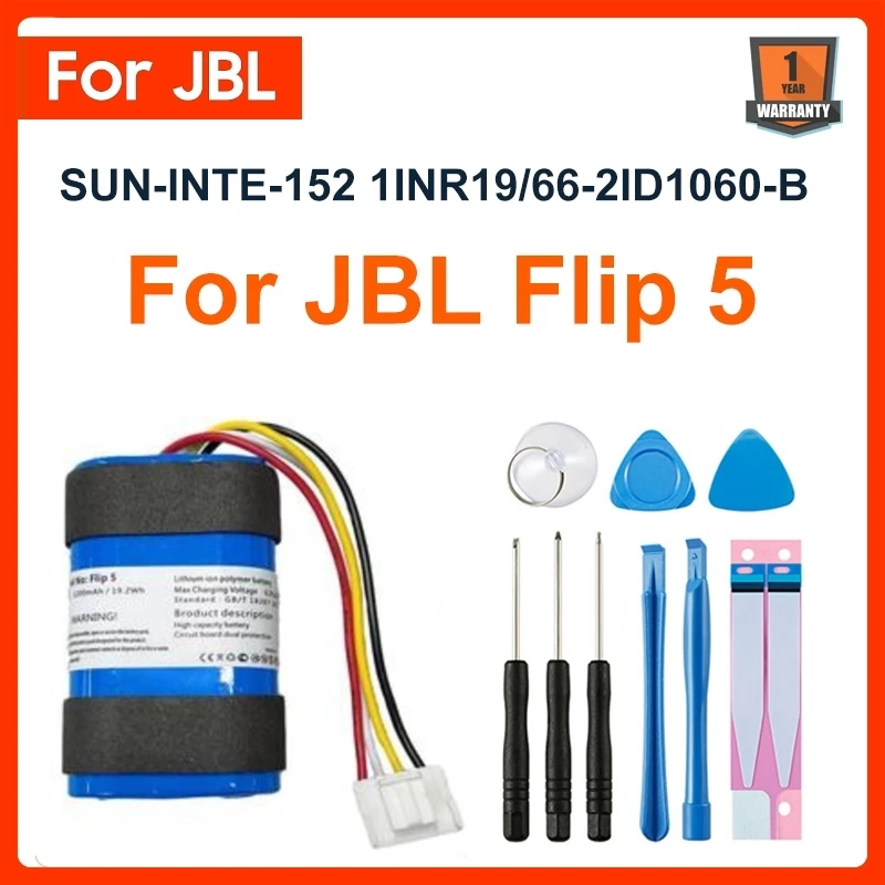 

Original SUN-INTE-152 5200mAh Replacement Speaker Battery For JBL Flip 5 Flip5 JBLFLIP5 Batteries Free Tools