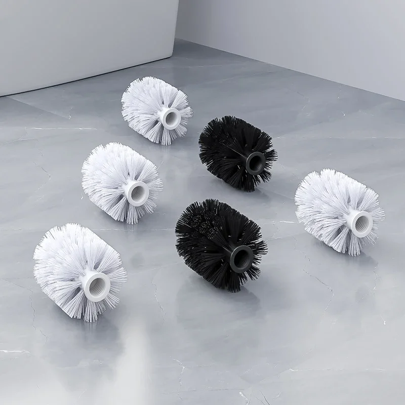 

1 PC Replacement for Bathroom Cleaning Toilet Brush White and Black Head Hold Bathroom Tool Toilet paper Bathroom mat Cleaning