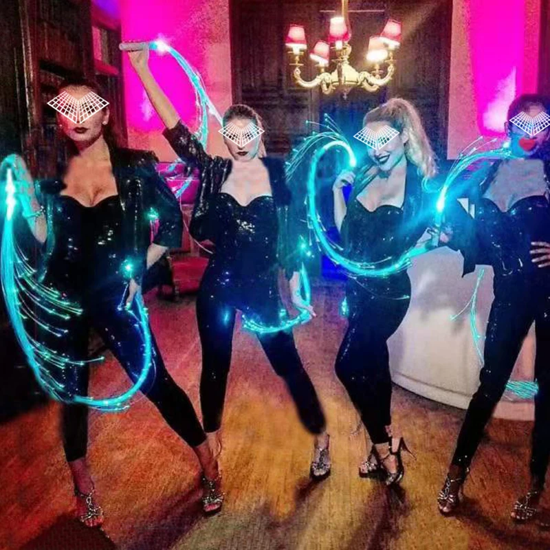 

Bar Club Luminous Whip Party Atmosphere Prop Stage Fiber Optic Whip KTV Luminous Hand Whip USB Rechargeable LED Fiber Optic Whip