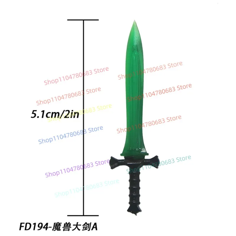 MOC Building Blocks Mini Figura Spada Lunga Scudo Accessorio Modello di Montaggio Display Anime Cartoon Giocattolo Decorazione Regalo Da Collezione