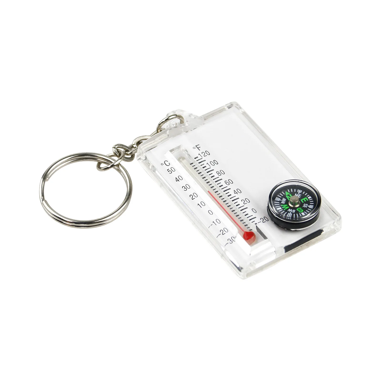 

1Pc Keychain Compass RV Outdoor Thermometer Compass Camping Car Guide Direction RV Supplies