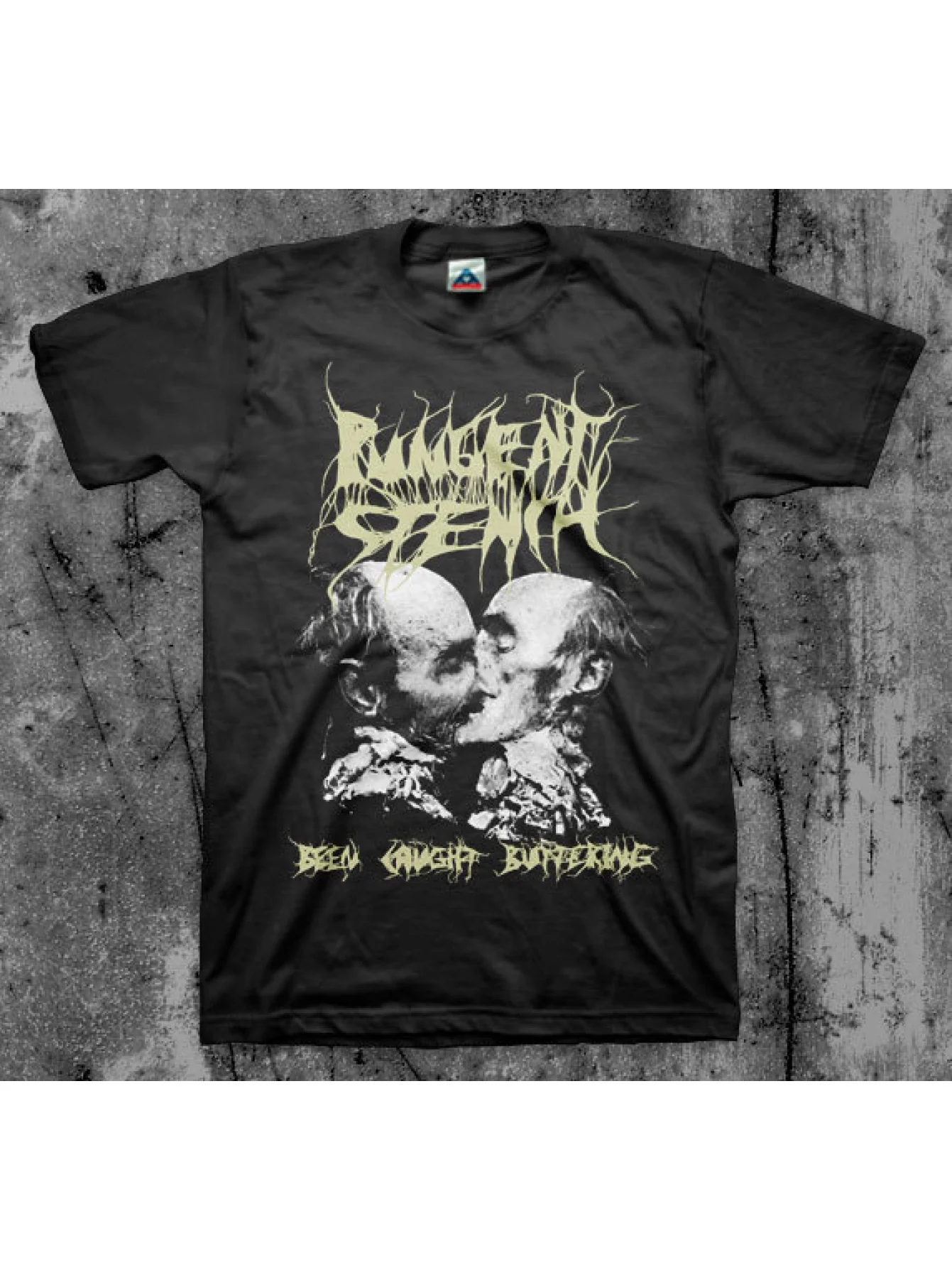 Футболка с рисунком Pungent Stench «Been Caught» — мужская черная футболка в богемном стиле с острым геометрическим принтом, микроэластичная ткань, L