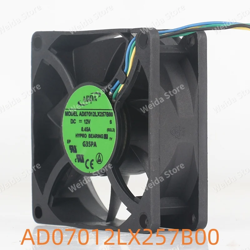 Cooling fan ADDA 7025 70X70X25MM 7CM 24V 48V DC 12V 0.45A 4-wire PWM Intelligent Temperature Speed control AD07012LX257B00
