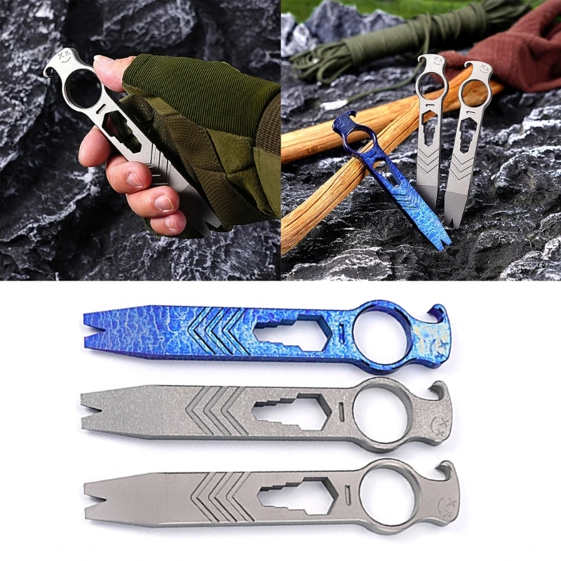 Multifunction Crowbars with Bottle Opener Wrench Nails Lifter, Fall Protections Rings Great Gifts for Men Women