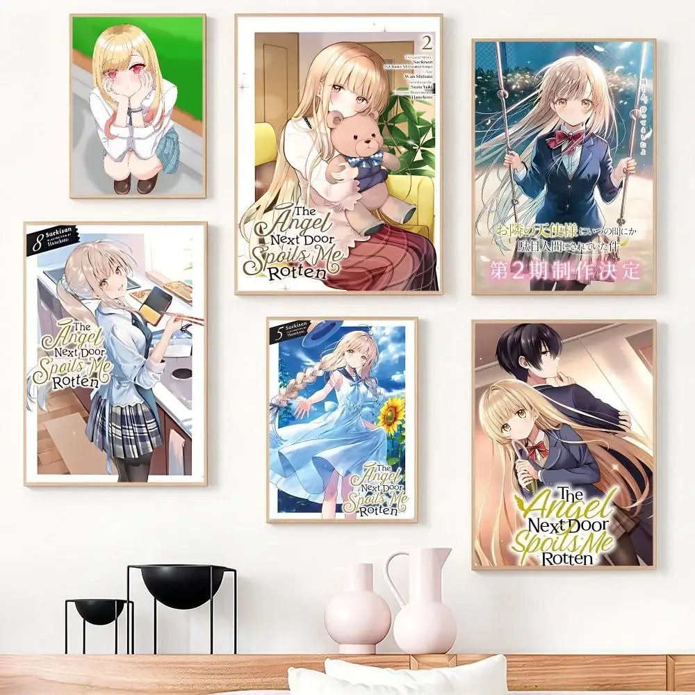 anime The Angel Next Door Spoils Me Rotten Poster HD Frameless Creamy Style Home Decor Wall Art for Living Room Bedroom Gift