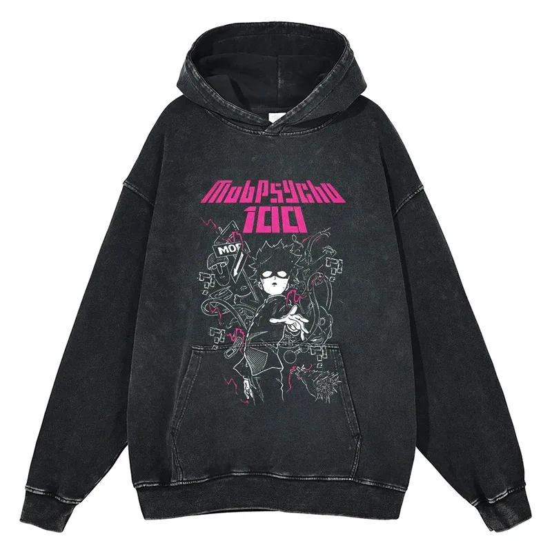

Anime Mob Psycho 100 Kageyama Shigeo Ekubo Graphic Hooded Men Women Washed Hoodies Harajuku Unisex Cotton Sweatshirt Tops