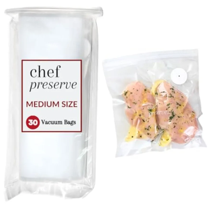 

Reusable Vacuum Sealer for Food - BPA-Free 10 x 11 in Food Storage, Freezer, Microwave - Odor-Resistant, Leak-Proof - Compatibl
