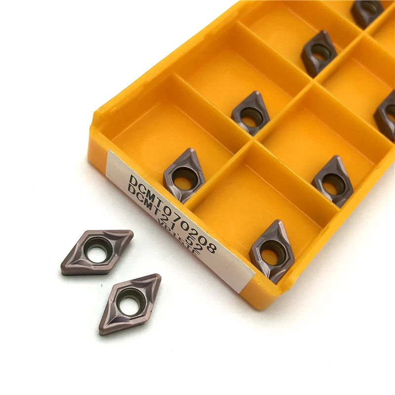 DCMT 070204   DCMT 070208   Utensile per tornitura interna Inserto in metallo duro Utensili da taglio per tornio CNC per utensili per la lavorazione dell'acciaio e il taglio