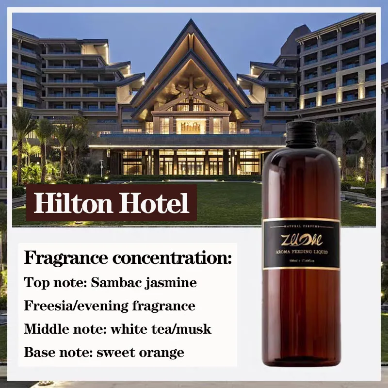 Aceite esencial de aromaterapia sin llama Hilton Hotel/Shangri-La suplemento de aceite de aromaterapia líquido para humidificador de aire Aroma duradero