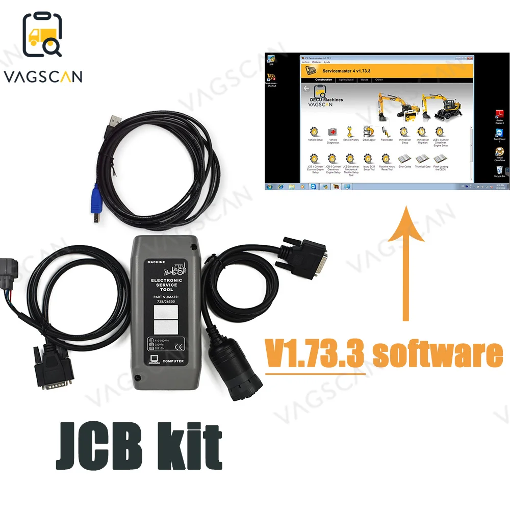 

For JCB 1.73.3 kit JCB canbus J1708 diagnostic scanner tool Electronic Service Master