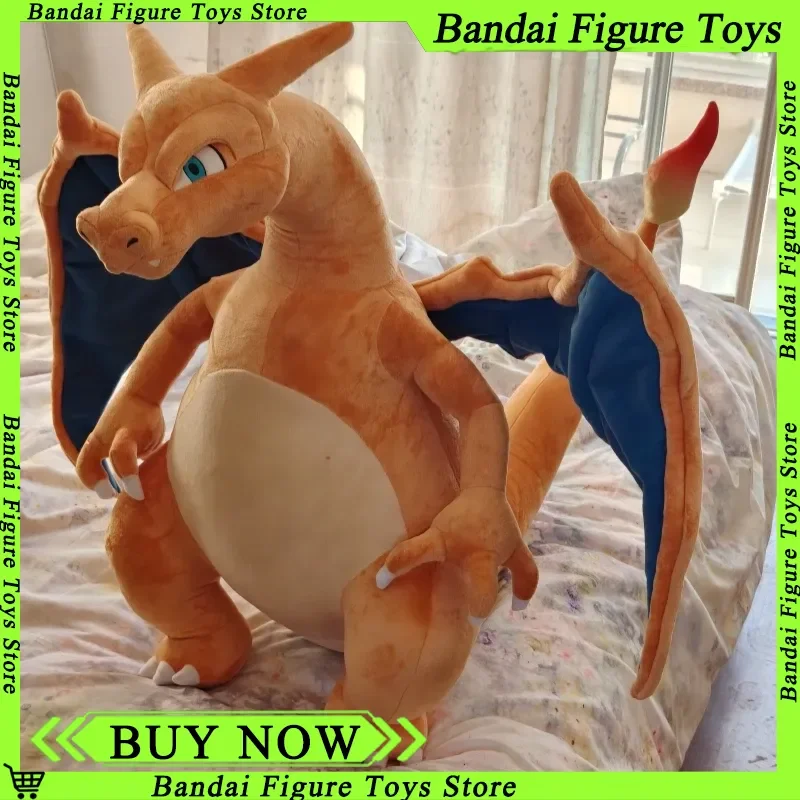 Peluche Gigante de Pokémon Charizard de 80 cm, Juguete de Peluche Original, Figura de Anime Suave, Colección de Dibujos Animados, Decoración para el Hogar, Regalo de Cumpleaños