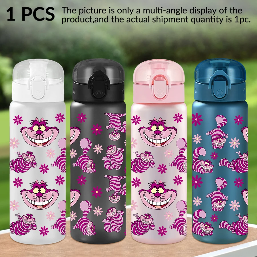 

1Pc Disney Cheshire Cat Curious Pattern 26oz Plastic Water Bottle Outdoor Sports Water Cup Birthday/Homecoming Gift