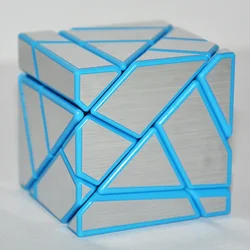 Cubo de Guimo fantasma para reducir el estrés, rompecabezas mágico de forma extraña azul, pegatina hueca, juguetes educativos de velocidad