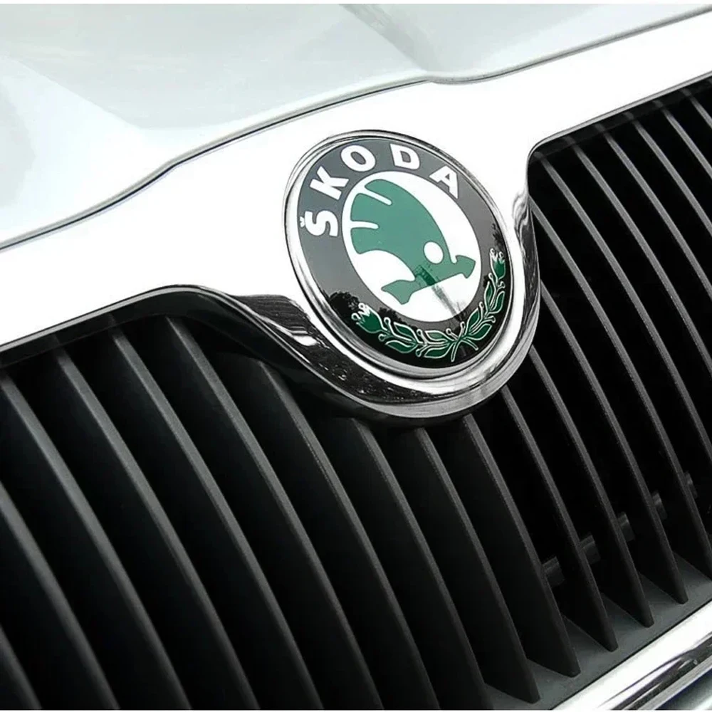 3D ABS 80/90mm Car Front Grille Trunk Logo Sticker For Skoda Octavia 2 3 A5 A7 Kodiaq Fabia Rapid 3 Karoq Superb VRS Accessories