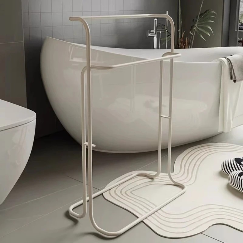 

Scandinavian Minimalist Bathroom Shelf No-Drill Towel Rack with Storage Modern Space-Saving Toilet Organizer Sleek Bathroom Rack