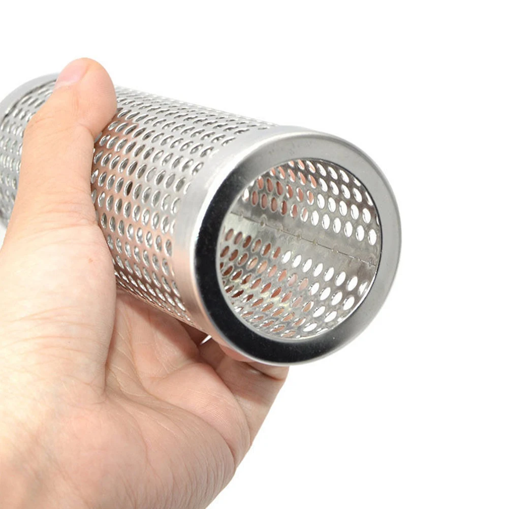 

12 INCH Stainless Steel BBQ Round Tube Smoke Generator for Electric Pellet Grills Portable Smoker Cube Durable Mesh Wood