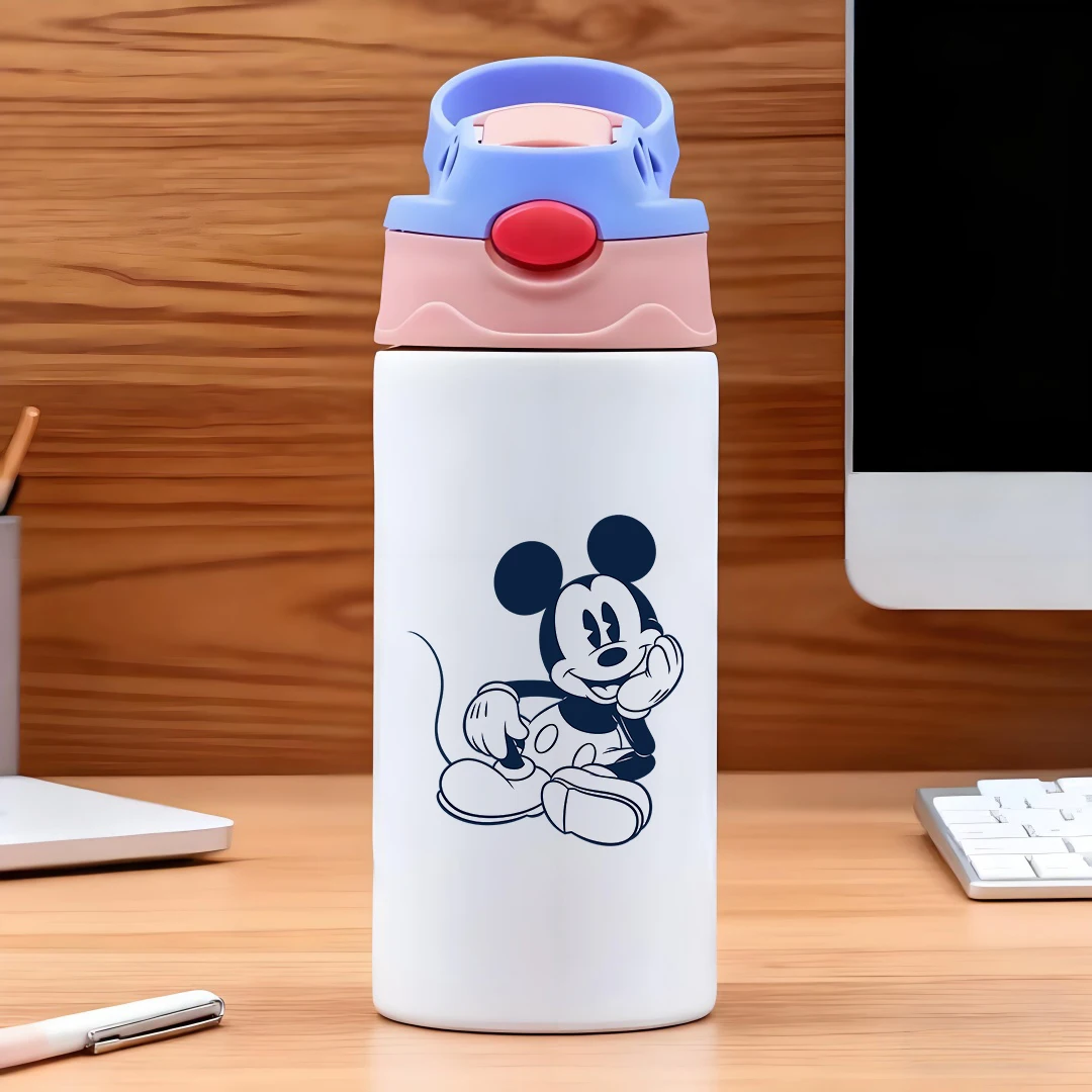 

Disney Classic Mickey Mouse Vacuum Cup Deep Blue White Contrast 304 Stainless Steel Cartoon Straw Cup Childrens Water Cup New
