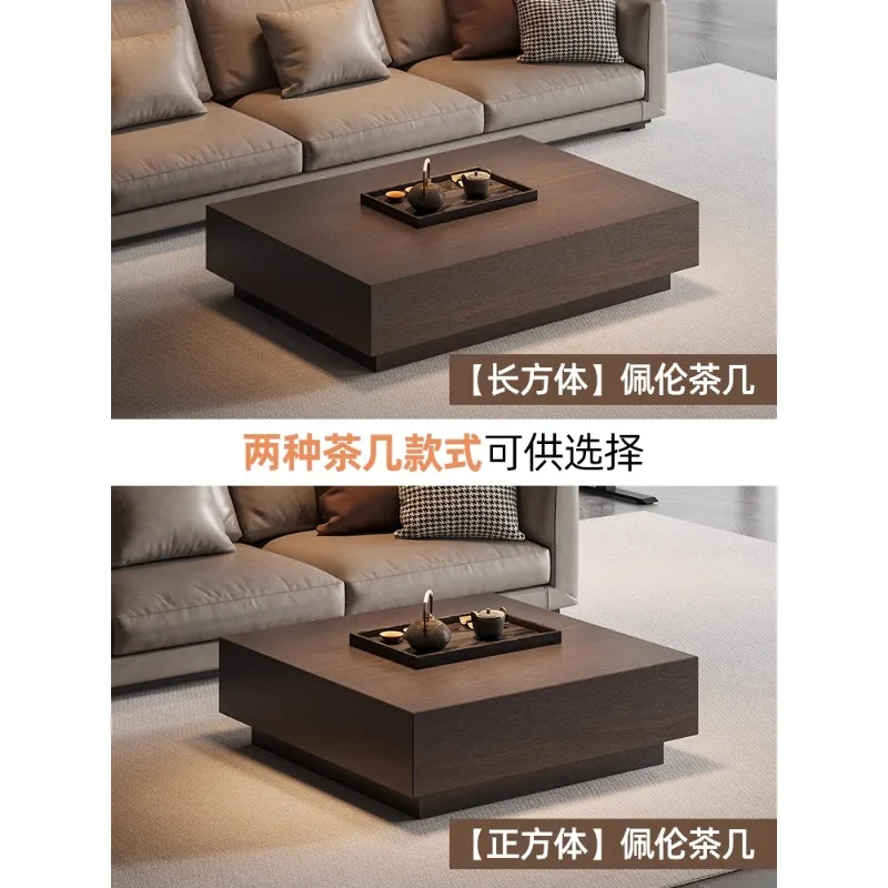 طاولة قهوة إيطالية بسيطة لغرفة المعيشة 2025 خفيفة جديدة فاخرة ذات تصميم راقي للمنزل من الخشب الصلب حديثة وبسيطة صغيرة