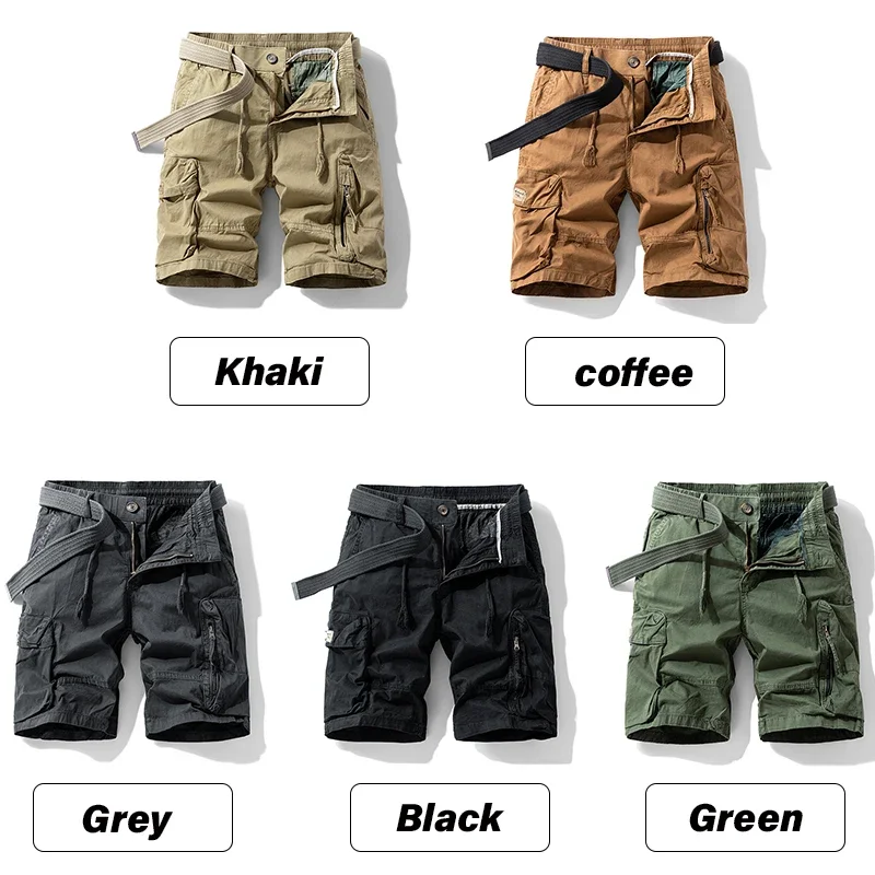 New Summer Men Cargo Shorts Mens Fashion Cotton Beach Multi Pocket Shorts Man Spring Casual Joggers Shorts Male Dropshipping