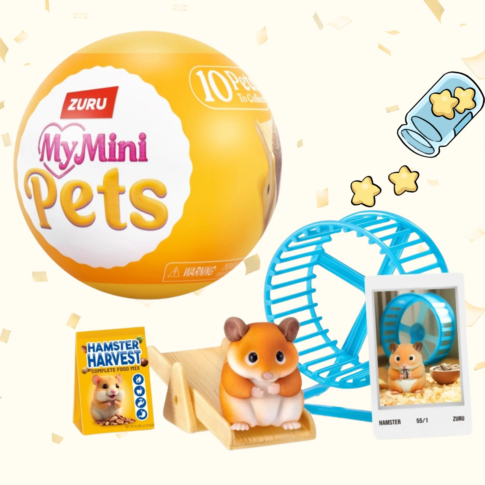 Authentique Stock Zuru Nouveau Produit Mini Mignon Animal de Compagnie Adorable Boîte Mystère Miniature Hamster Chat Poupée Ornement