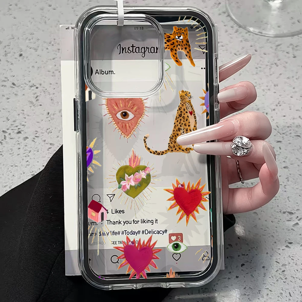 Ästhetische Kunst Leoparden-Transparente Handyhülle für iPhone 17 13 16 15 11 12 14 Pro Max 17 Air XR X Hülle Silikon Weiche Stoßfeste Abdeckung – Detail 2
