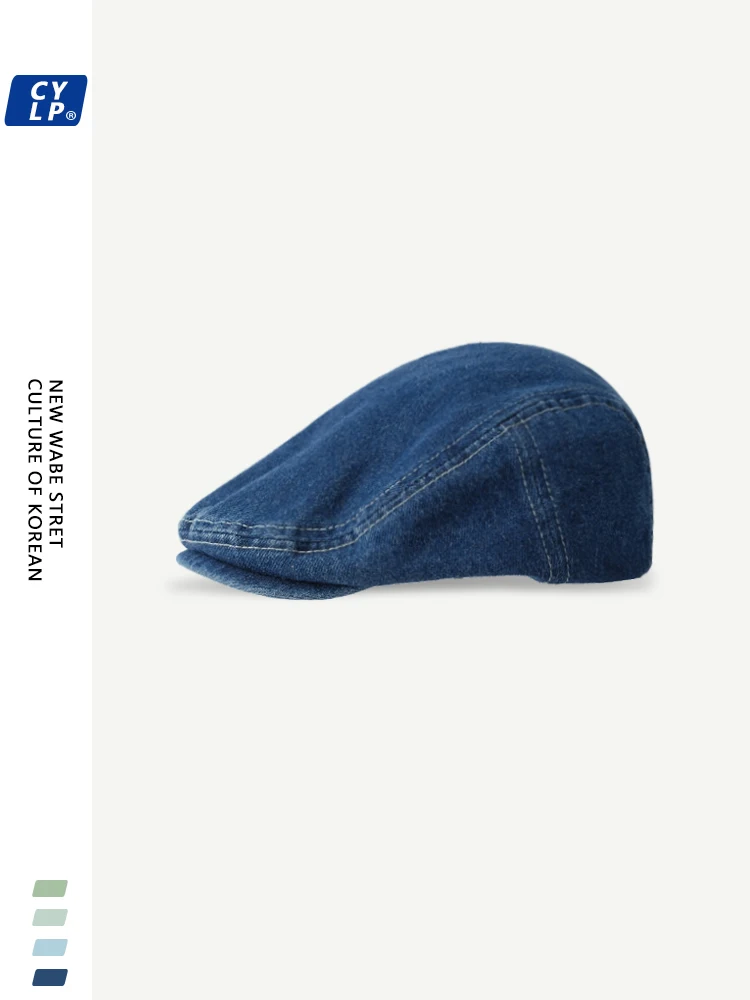 

Washed denim cap female Korean version alphabet cloth label forward hat