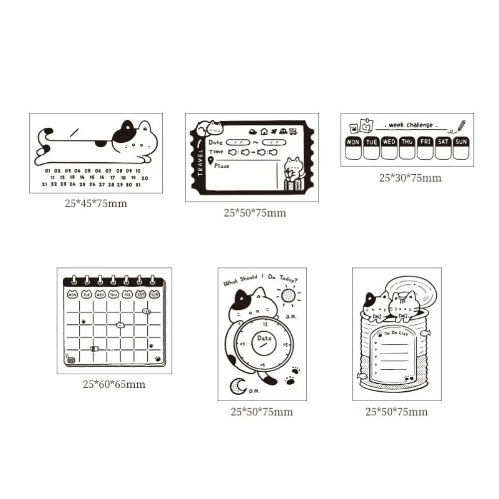 High Quality Wood Assorted Stamp Cat Pattern DIY Scrapbook Cat Schedule Seal Memorandum Sight Box Series Decorative Stamps view 6
