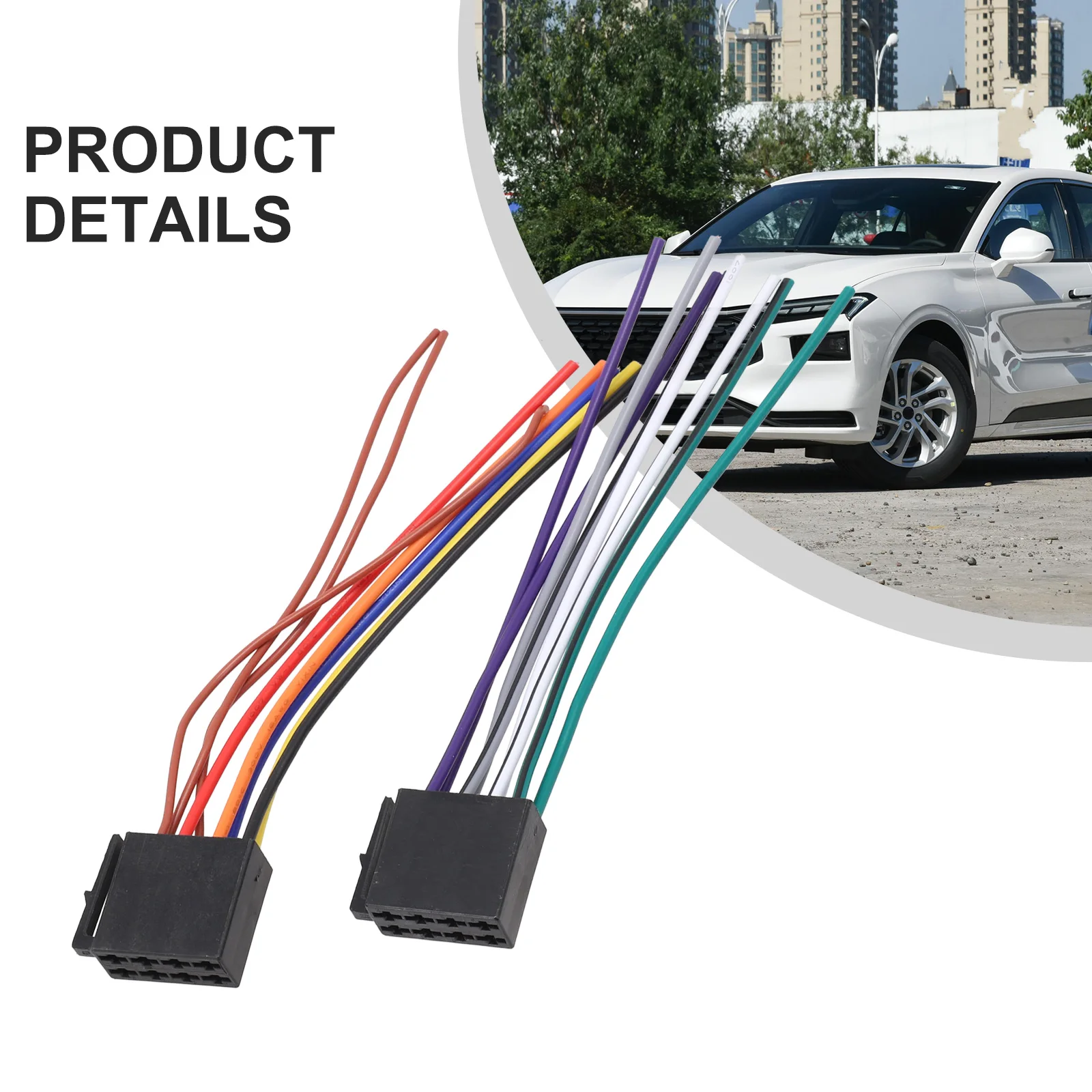 

2pcs/set Black Car Wire Harness Adapter 14cm Female ISO Wiring Harness Car Radio / Navigation Machine Adaptor Replacement