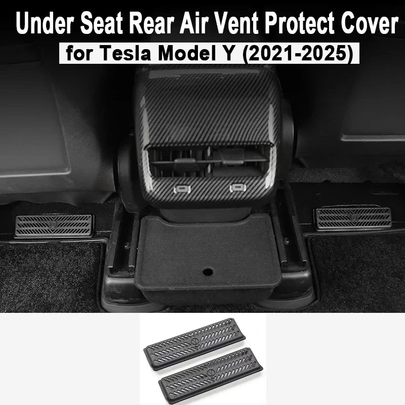For Tesla Model Y Berlin Under Seat Rear Air Vent Protect Cover Anti-blocking Backseat Flow Outlet Grille Protector Accessories
