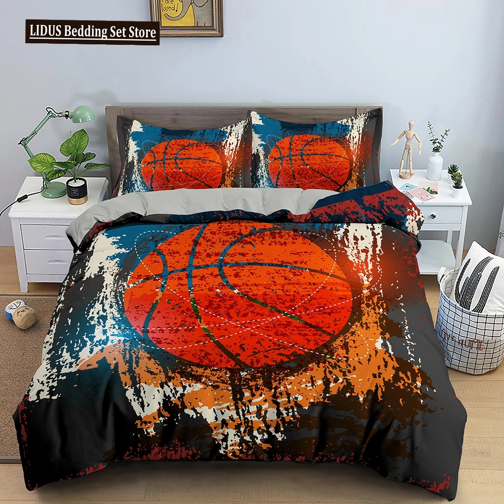 

3D Basketball Bedding Set For Boy Basketball Lover Bedroom Duvet Cover Comforter Covers Twin King Size Polyester Quilt Cover