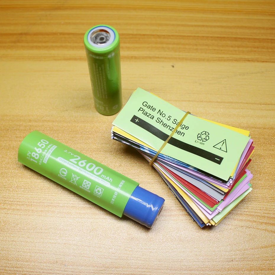 100pcs/lot 18650 lithium battery PVC plastic packaging sleeve battery skin shrink film insulation film tube