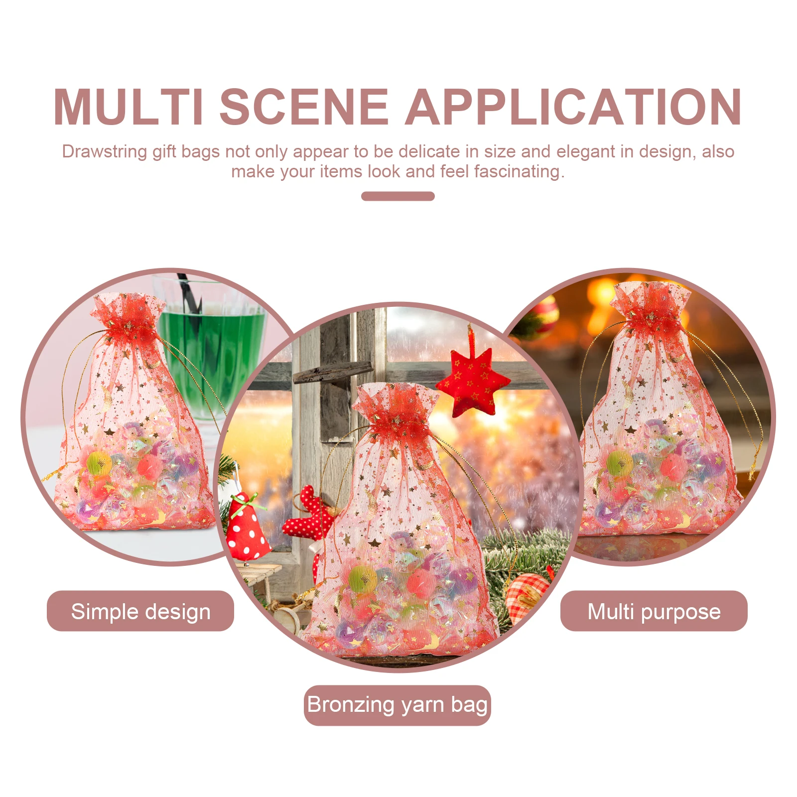

Large for Presents Gift Wrapping Bag Candy Treat Bags Christmas Favors Organza Party