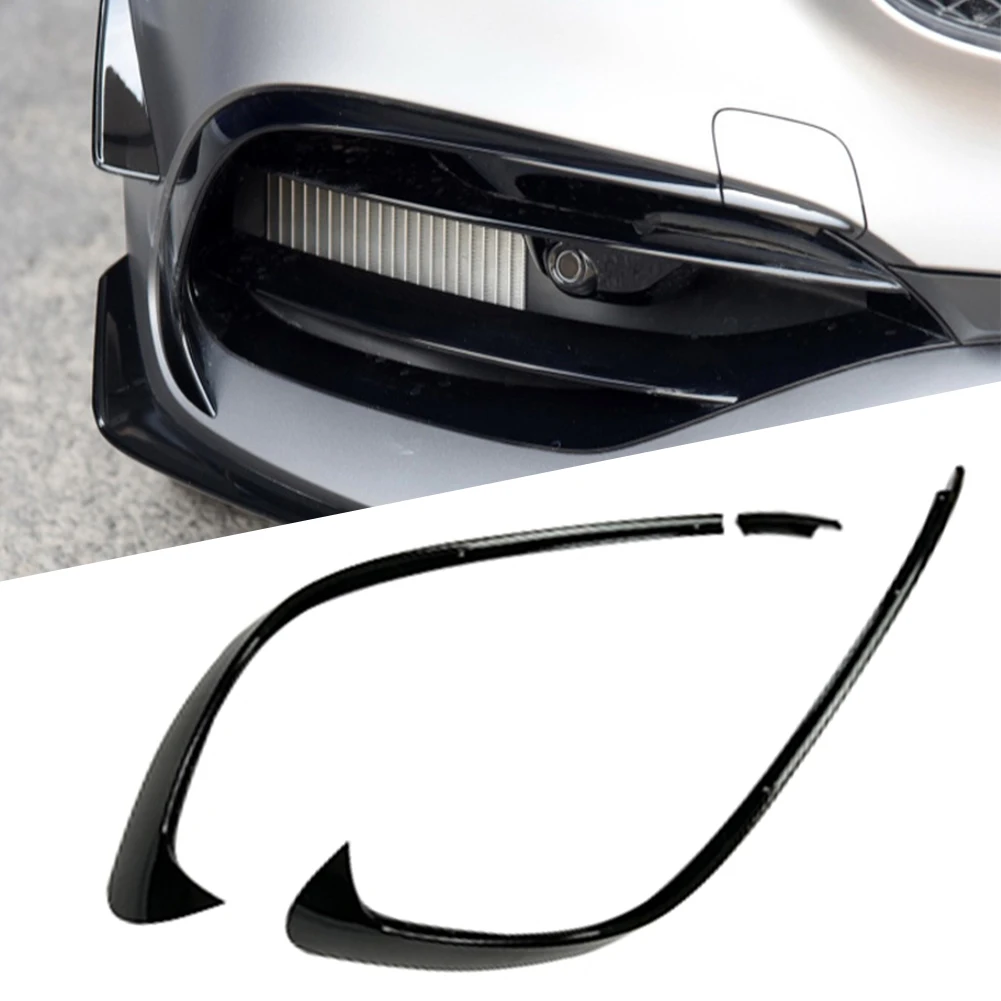 2Pcs Car Front Bumper Lip Splitter Spoiler Decoration Cover Trims For Mercedes Benz A-Class W176 A200 A45  2016 2017 2018