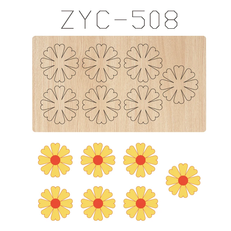

ZYC-508 Деревянная форма для резки цветов, подходящая для высекающих машин