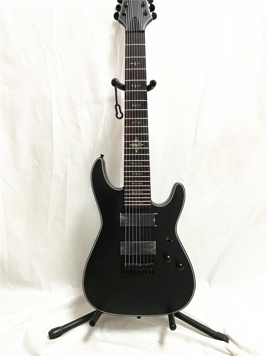 

Custom edition 8-string electric guitar with black matte closed pickup fixed bridge can be customized for free shipping