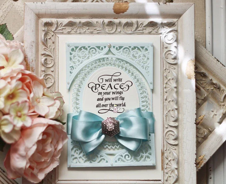 Piggy Craft metalowe matryce do wycinania matryce 4szt Koronkowe owalne tło Scrapbook papier rzemieślniczy nóż forma ostrze dziurkacz szablony