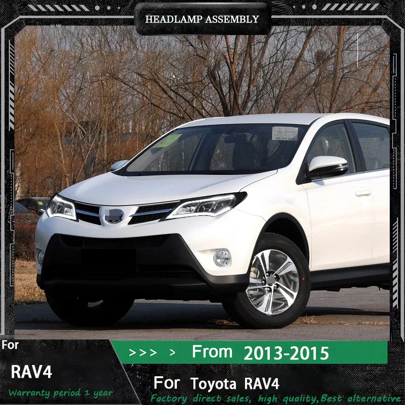 

Фара для Toyota RAV4, светодиодные фары 2013-2015, передние фары, автомобильный Стайлинг, DRL, сигнальные линзы проектора, автоаксессуары